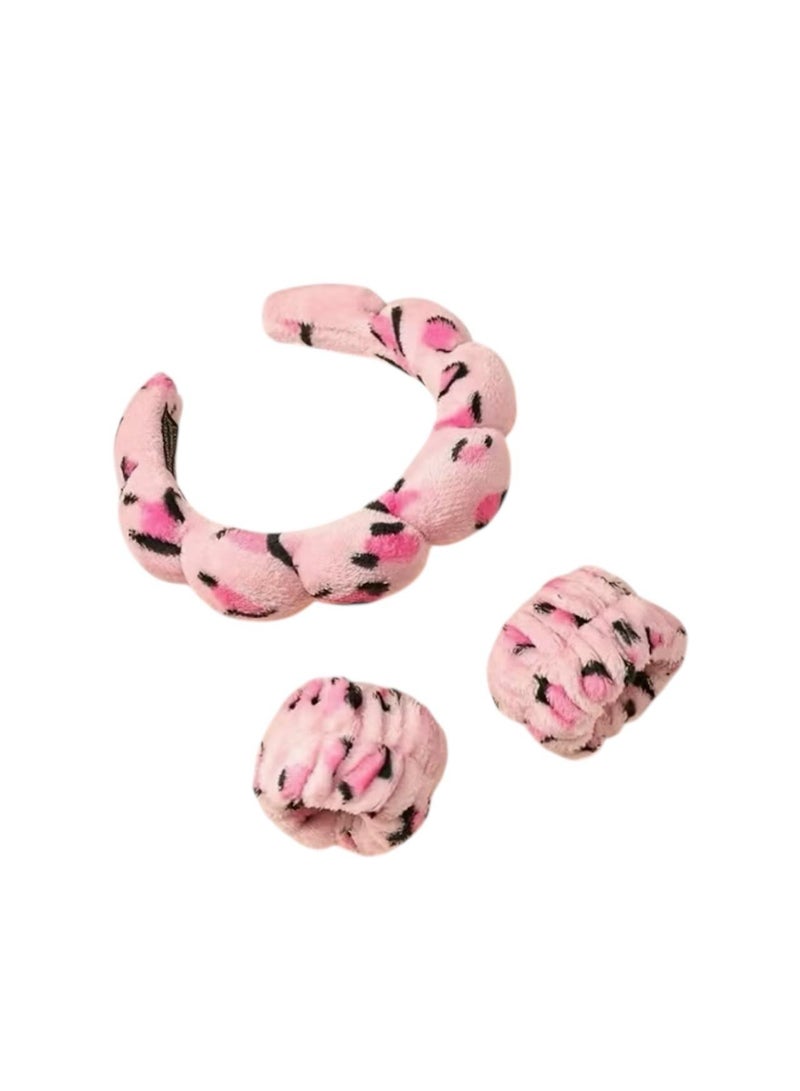 توكة طوق للشعر وعدد 2 رباط للشعر . للنساء للعنايه بالبشرة وغسيل الوجه وازالة المكياج وضع ماسك الوجه. مادة ناعمة توكه سكين كير لون عشوائى - Image 2